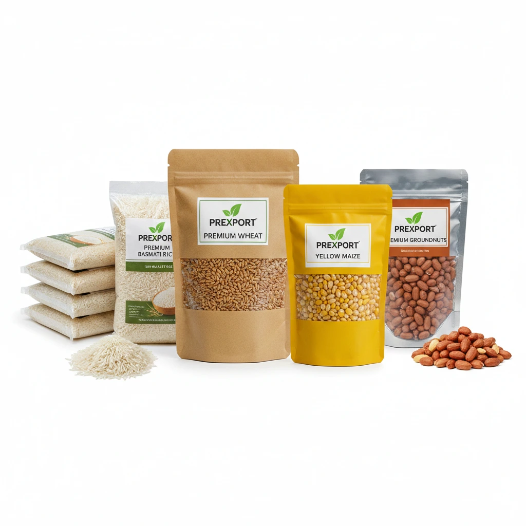 Premium quality Indian Pearl Millet and Groundnut kernels arranged for export by PREXPORT.